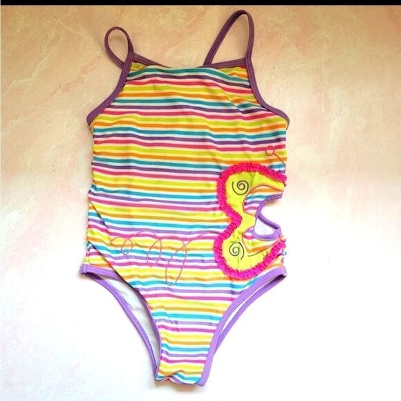 Butterfly open side striped summer fun bathing sui - Picture 1 of 5